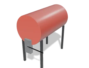 Fuel tank on stand, 500 gal