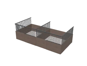 Horse stalls, two 12 × 12 ft