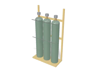 Breathing-oxygen cylinder rack