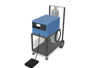 TIG welder on cart