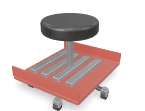 Rolling seat with tool tray