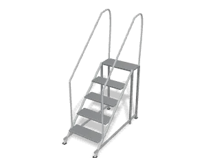 5-step platform with rails