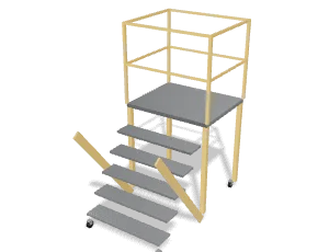 Maintenance platform with stairs