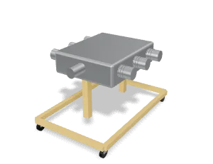 Piston engine on stand