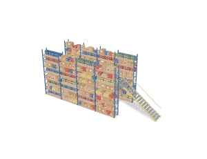 Two-tier shelving mezzanine