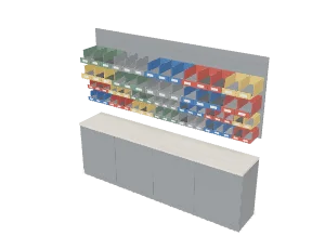 Louvred bin wall