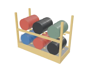 Drum rack with spill sump