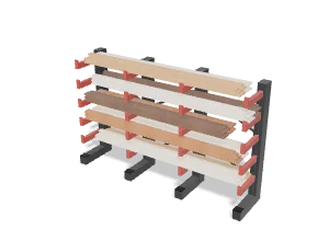 Cantilever lumber rack, single-sided