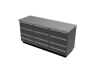 Steel cabinets, steel top