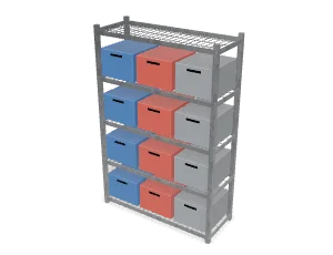 Wire shelving, galvanized