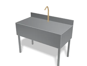 Stainless shop sink, 48"