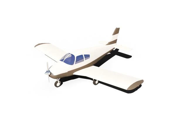 Four-seat low-wing trainer in Inflight trim, path traced