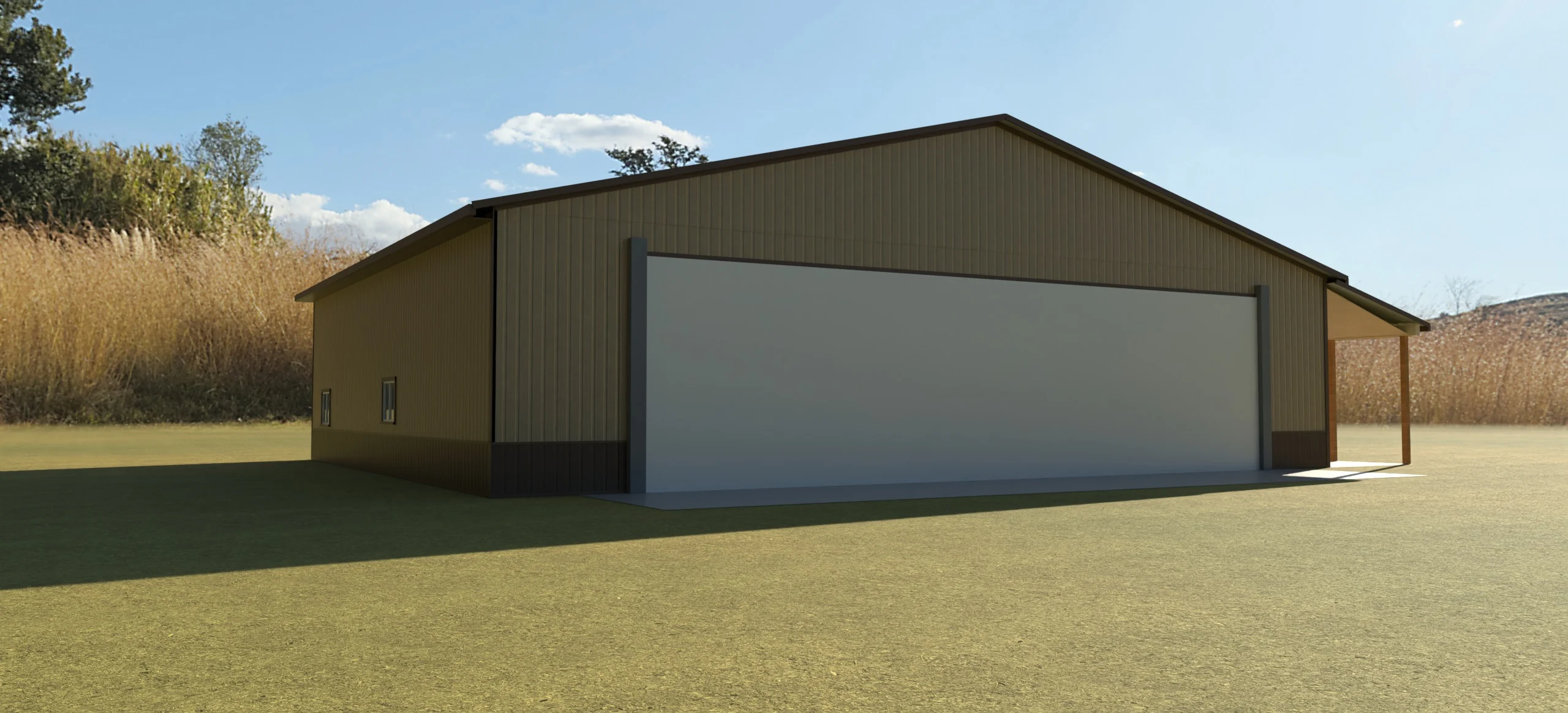 The aviator’s hangar, path traced in a real yard